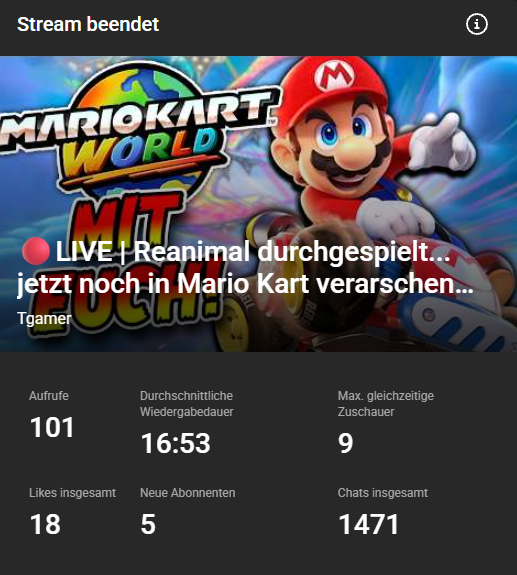 Vielen Dank für den krassen Stream! <3