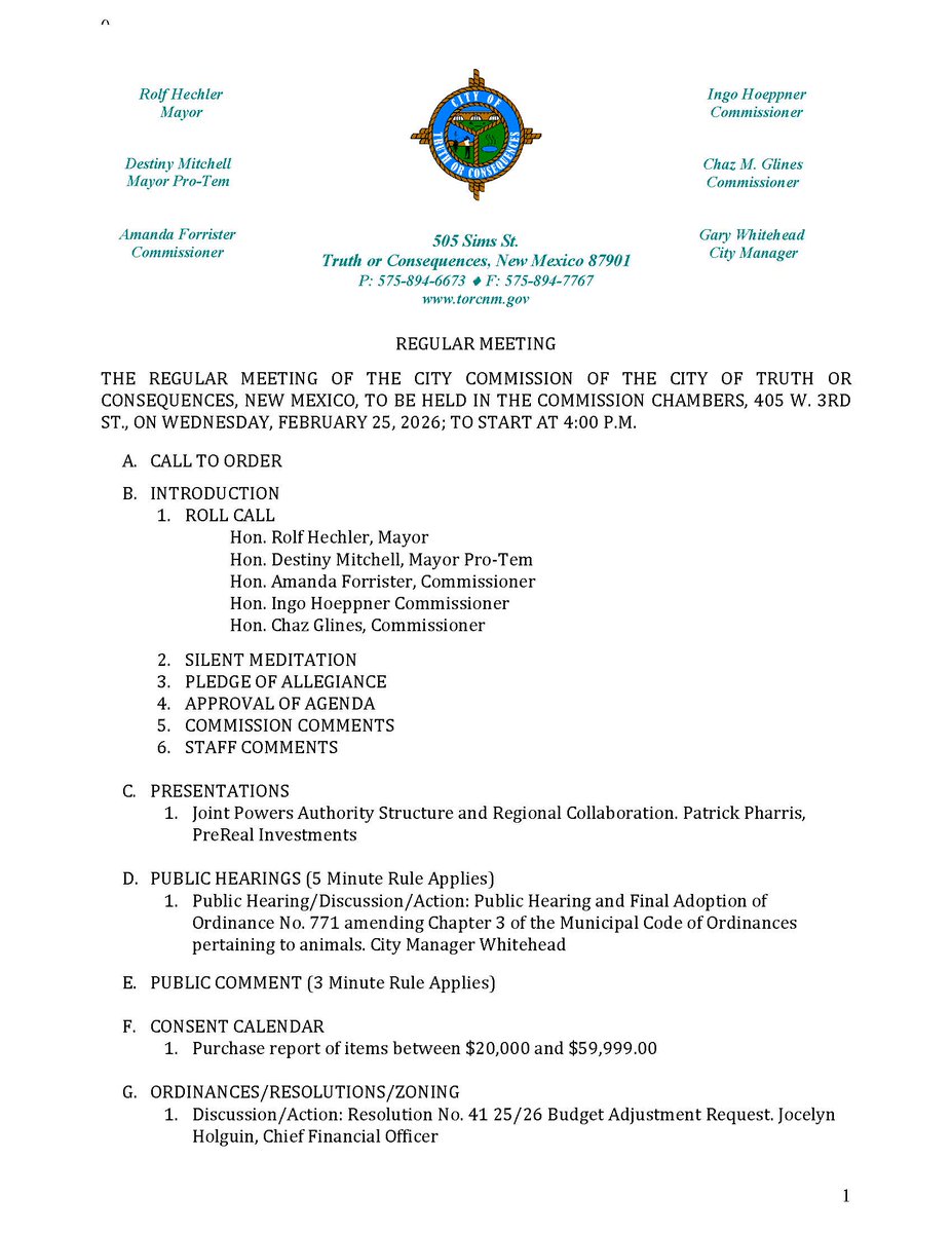 City of Truth or Consequences tweet media