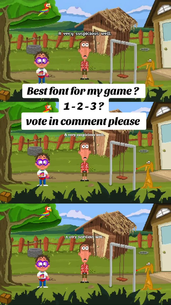 Which font do you prefer ?
#pixelart #adventuregame #indiegame #videogame