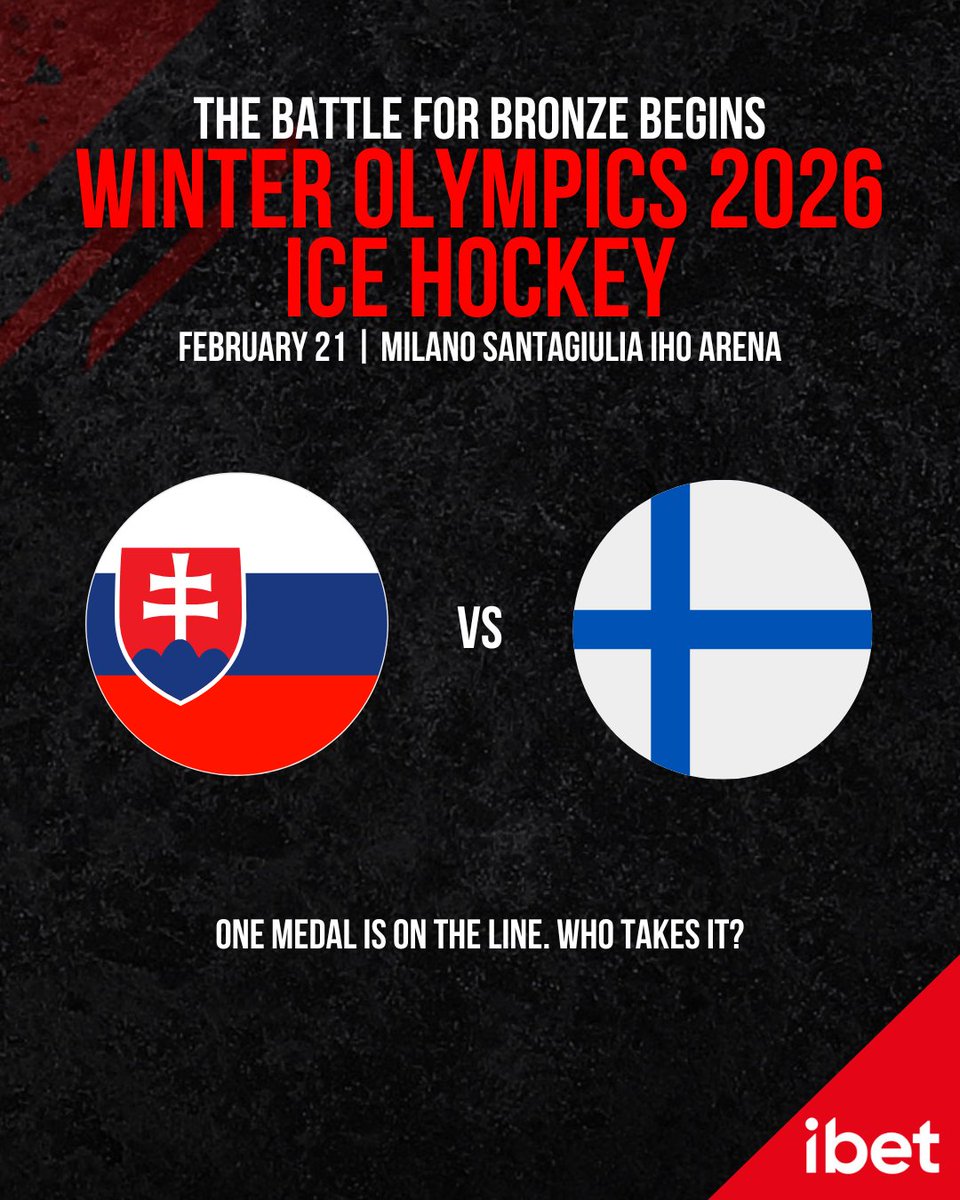 The battle for bronze is ON. 🥉🔥

After a brutal semifinal night, it’s now Slovakia vs Finland in the Winter Olympics 2026 Ice Hockey Bronze Medal Game.

One chance at bronze. Everything to play for.

Everything you need to know before the bronze showdown 👉