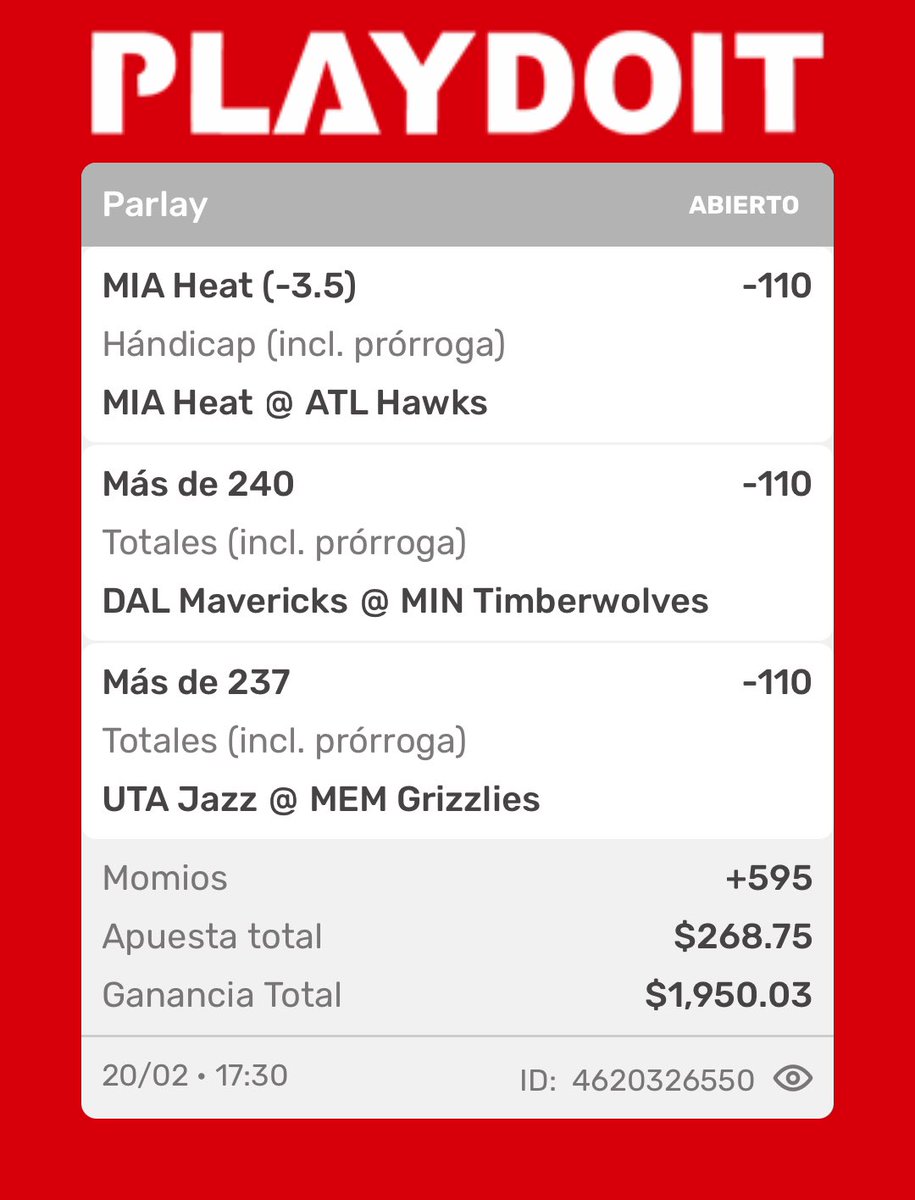 iLeobZ's tweet photo. Parleysito de hoy nba 20 febrero 💸⏳

LOS VEO EN CAJAS…💸 https://t.co/EDKHTgn8Dh