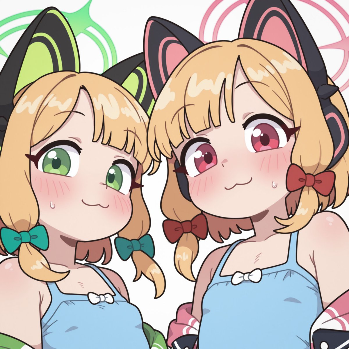 Momoi &amp; Midori 

#ブルアカ #BlueArchive 💚🩷