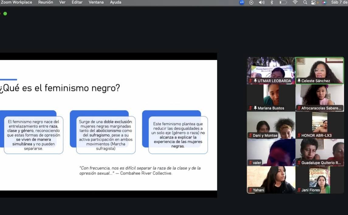 afrocaracolas's tweet photo. "Estamos aquí para seguir aprendiendo, construyendo y resignificando el mundo" 🌎 Terminamos muy felices, el módulo de #Afrofeminismos y referentas, facilitado por nuestra hermana cimarrona María Celeste Sánchez, muchas gracias por compartirnos tu espacio y conocimientos. 🐚🌸 https://t.co/22sdQsHXg4