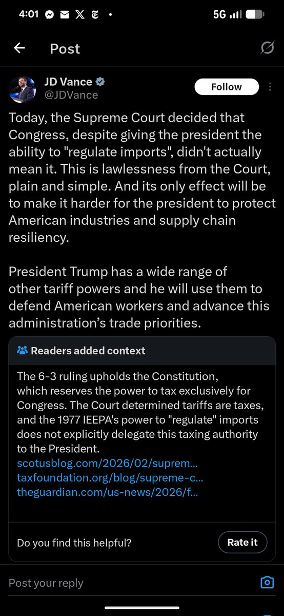 stefanknz's tweet photo. @JDVance Perhaps you need to consider your interpretation as incorrect given we have people who think about these things much more than you ever will, especially given the bias of the court. https://t.co/8MCBLMKiPn