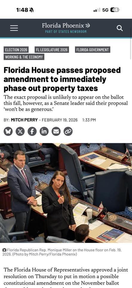 You guys!!!!

It's happening. 

Now, the Florida Senate needs to pass it before we can vote on this in November. 

Let's flipping go. 

Wouldn't it be great if every state would do this? 

Americans deserve financial freedom with less taxes across the board.