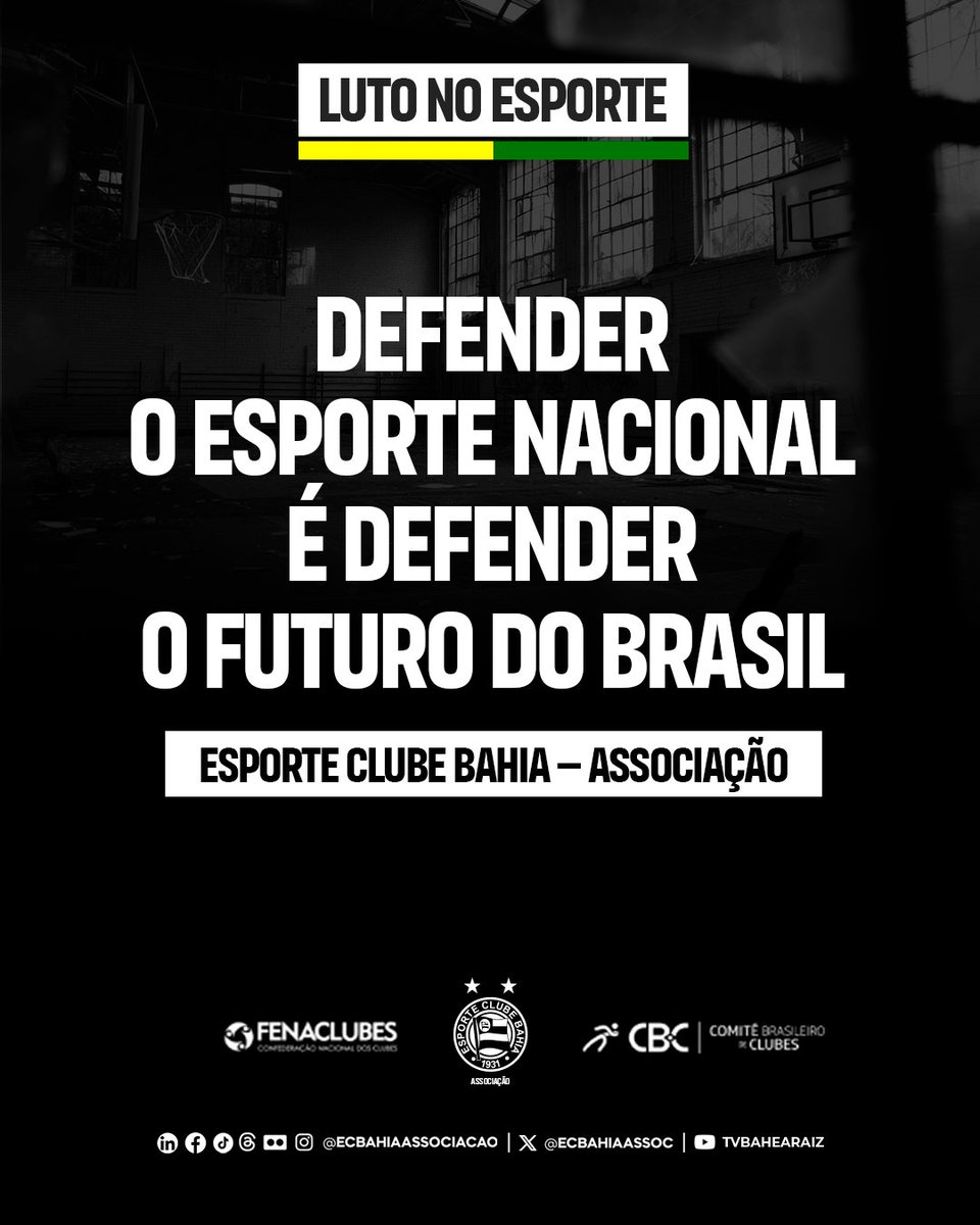 #LutoNoEsporte

O Esporte Clube Bahia — Associação manifesta profunda preocupação com os impactos da Lei Complementar 224/2025 sobre as organizações esportivas sem fins lucrativos de todo o Brasil. A nova legislação impõe uma carga tributária incompatível com a realidade dessas