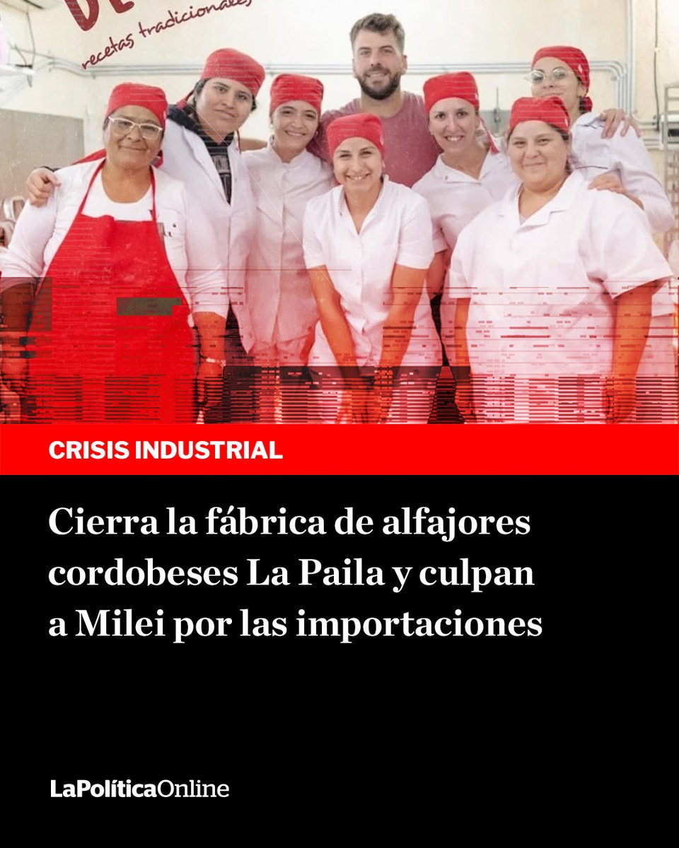 LPOArg's tweet image. Una de las empresas más tradicionales de dulces, que sobrevivió la crisis de 2001, confirmó su cierre con un duro comunicado contra Milei por la apertura de importaciones. lapoliticaonline.info/46NvuBC