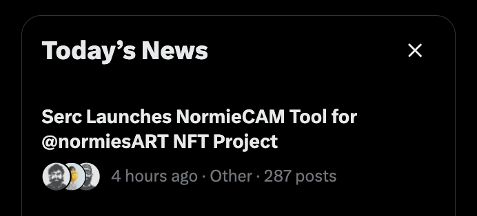 Our NormieCAM is trending, did you try?

You can just go to this link and turn your camera on.

normies.art/normiecam

Record gif, even you can save image to our Normstagram feed.