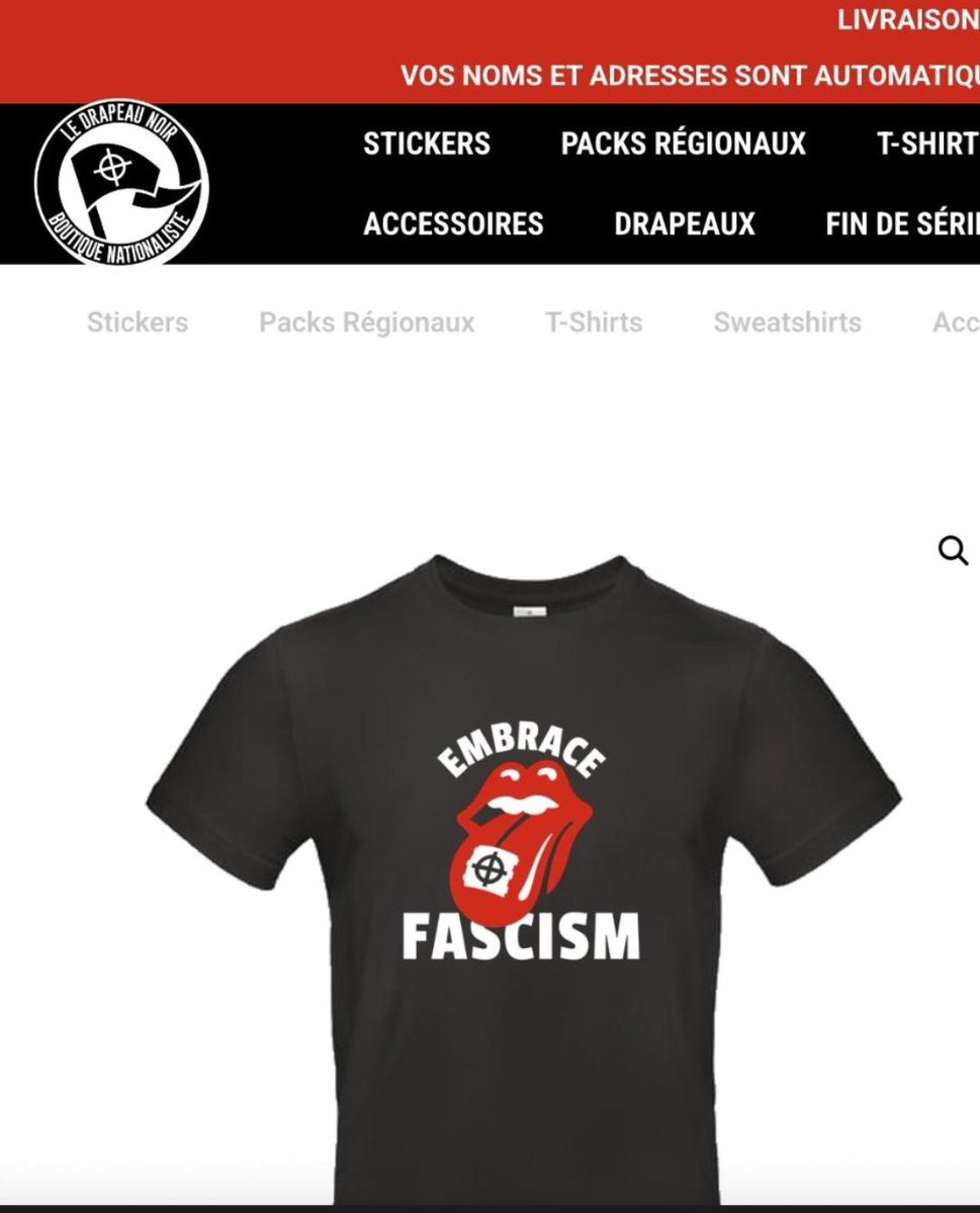 Quand on demande de ne pas montrer ses tatouages ni de signes politiques, et qu'on vend sur son site un t-shirt "EMBRACE FASCISM"... Il n'y a que peu de doute sur le public qui sera présent demain dans les rues de Lyon !