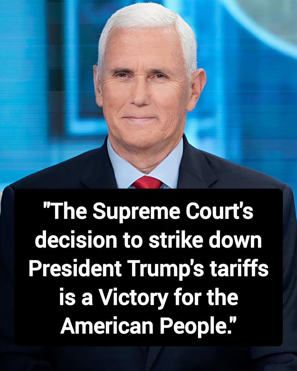 🚨BREAKING: Former Vice President Mike Pence says Supreme Court's decision to strike down President Trump's tariffs "is a Victory for the American People."

Do you agree or disagree with him?