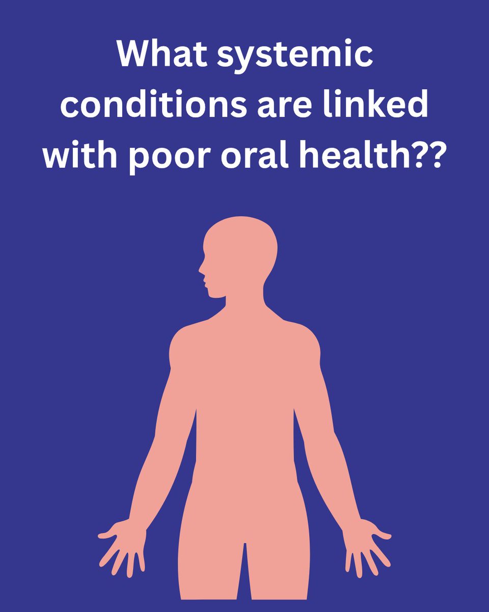 KOHCltd's tweet image. Friday quiz! ❓️

It has been a while since our last quiz question.

Could you identify some systemic conditions associated with suboptimal oral health? 🪥🦷😔

To initiate the discussion, here is one example:

💔 Cardiovascular disease

kohc.co.uk 
#systemicdisease