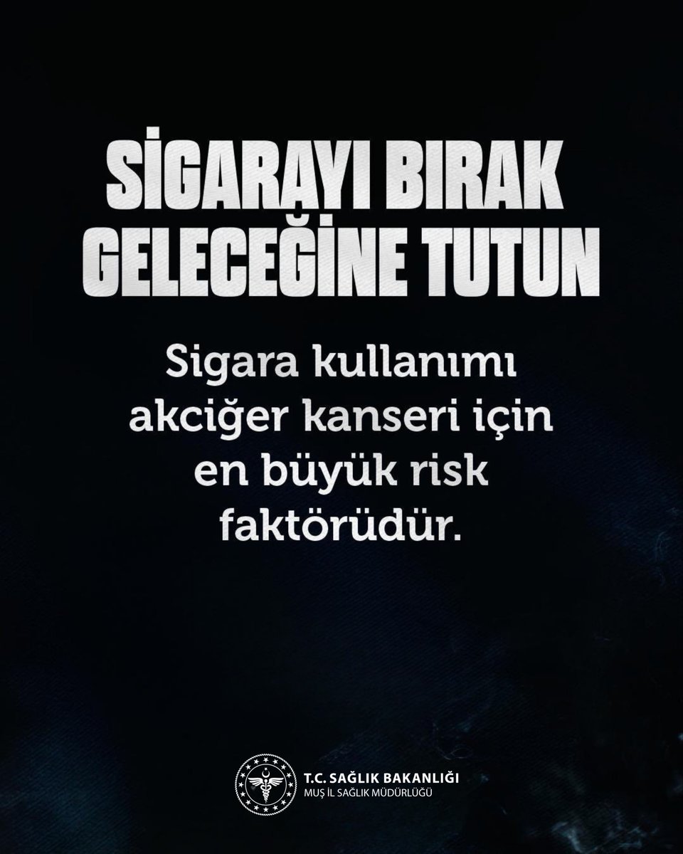 SİGARAYI BIRAK, GELECEĞİNE TUTUN.
Sigara kullanımı, akciğer kanseri için en büyük risk faktörüdür.

#BuRamazanBırakıyorum 
#MilatOlsun
