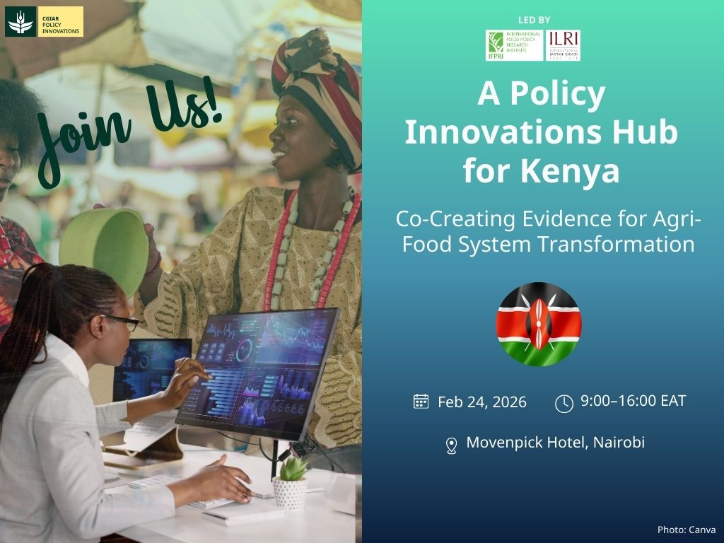 IFPRI's tweet photo. 📣 Launching Feb 24: The Policy Innovations Hub for Kenya! 

Together, @CGIARPolicy, @ILRI, IFPRI, and other CGIAR centers and local partners are bridging the gap between research and policy to deliver:

• Co-created evidence
• Institutional capacity sharing
• Inclusive, research-based solutions

Register here: https://t.co/RNx0whoYp5

#PolicyHubKenya #AgriInnovation #Kenya @cgiar