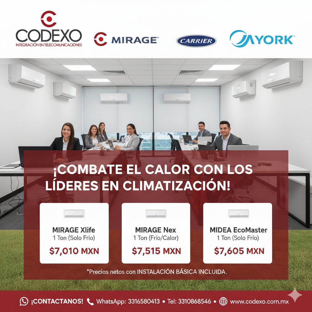 Codexo1's tweet photo. ❄️ Guía de Climatización para tu Empresa: Equipos, Precios y Beneficios con CODEXO! ❄️🏢 - https://t.co/67I6snIrzF https://t.co/acQHPFOY7Y