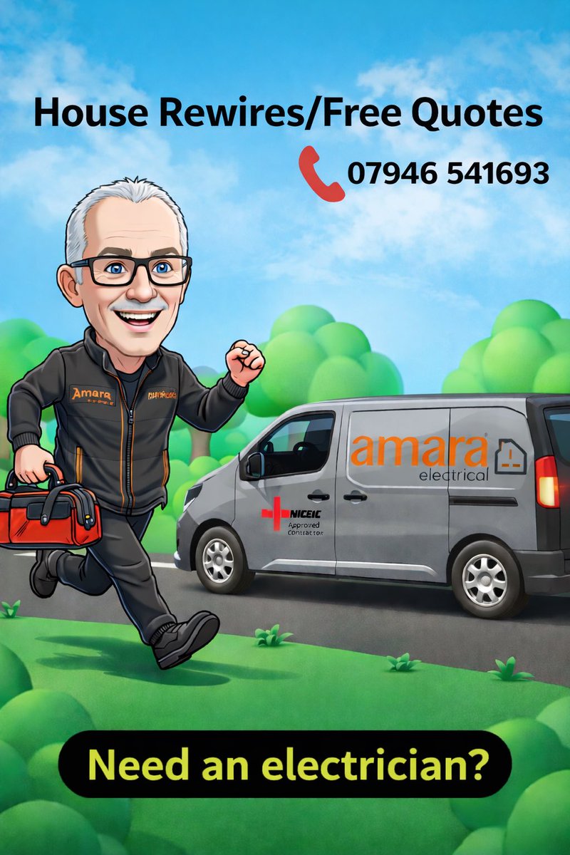 AmaraElectrical's tweet photo. NIC EIC APPROVED ELECTRICIAN.
COVERING GREATER MANCHESTER &amp; CHESHIRE.
Please contact us for a quote.
☎️07946 541693 https://t.co/fjnUbTXQln
