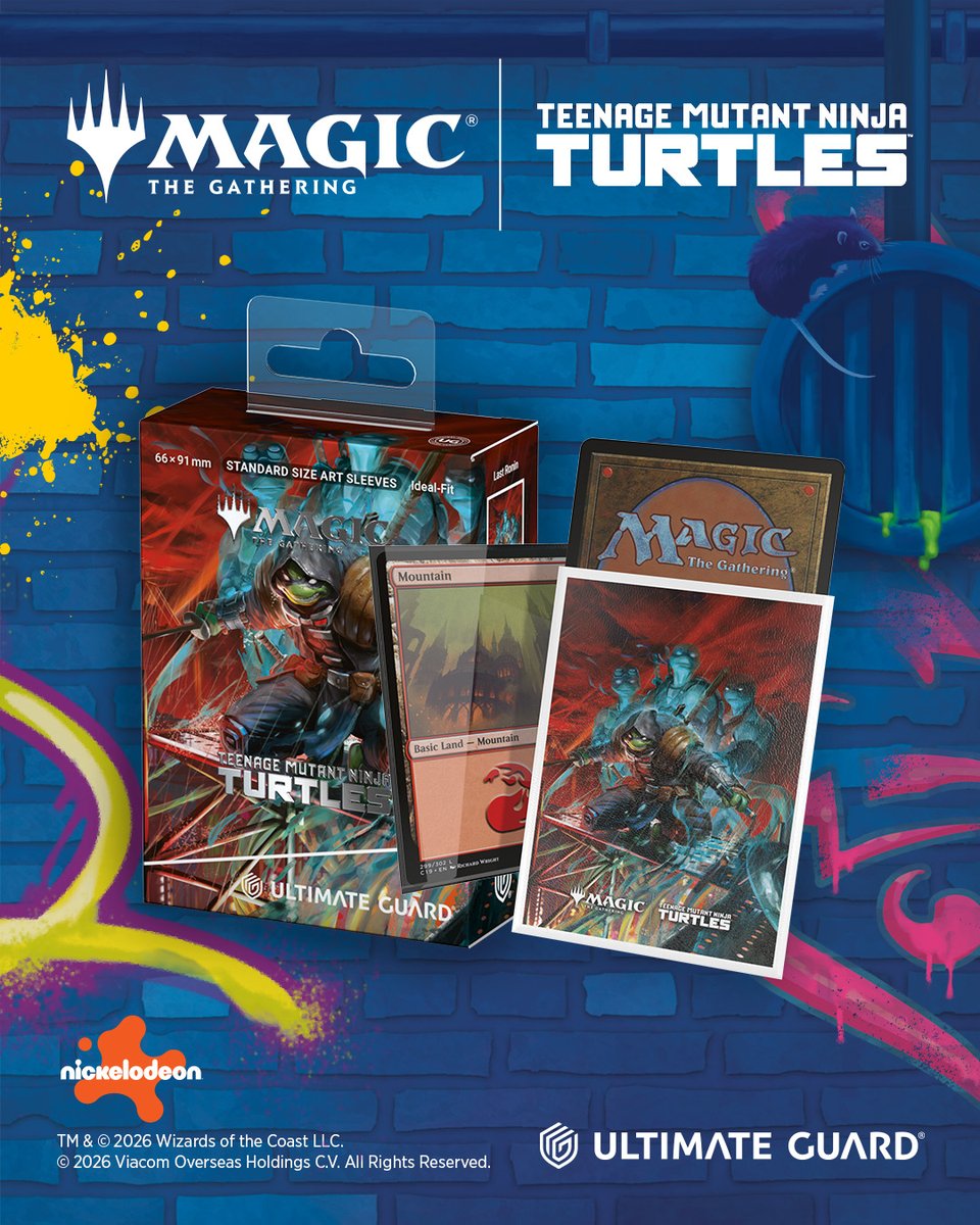 tmnt card sleeves (100ct) Teenage Mutant Ninja Turtles Twenty Sided these art sleeves not only keep your cards safe from damage but also enhance their presentation with colorful and vibrant artwork featuring your favorite heroes in a half shell MTG Art Sleeves TMNT: Pizza