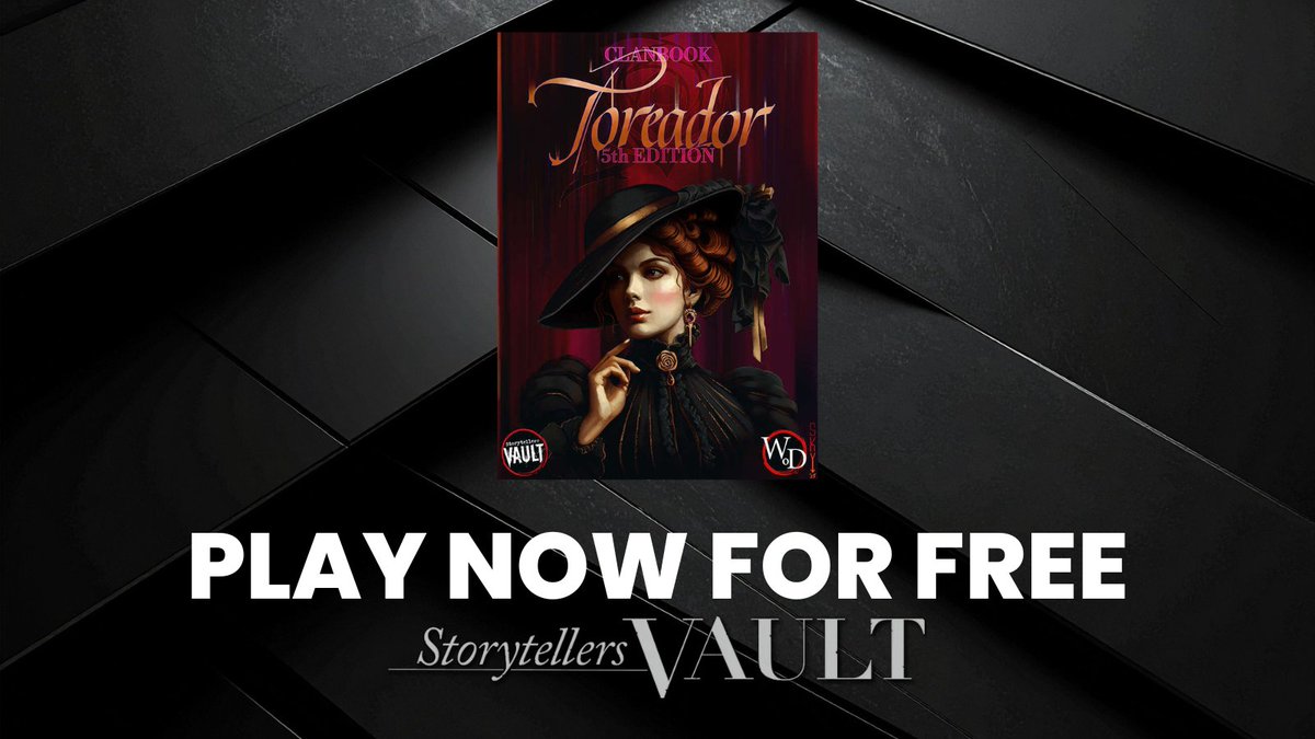 Clanbook: TOREADOR 5th Edition is available now.

Get it FREE here: tinyurl.com/hdhchwsf

Take a curated glimpse into the passions,vanities, and veiled cruelty of the Clan of the Rose.
#ttrpg #vampirethemasquerade