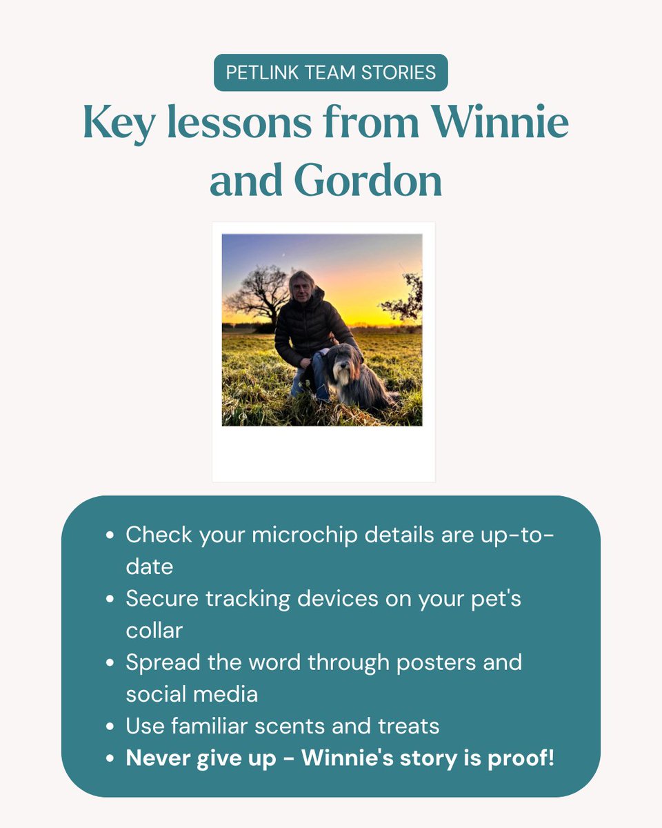 DatamarsPetLink's tweet photo. Meet Gordon and Winnie. Their story is one of the many reasons we’re committed to helping pets stay safe and find their way home. https://t.co/g5I5ETOhXB https://t.co/zgSaZikvYr