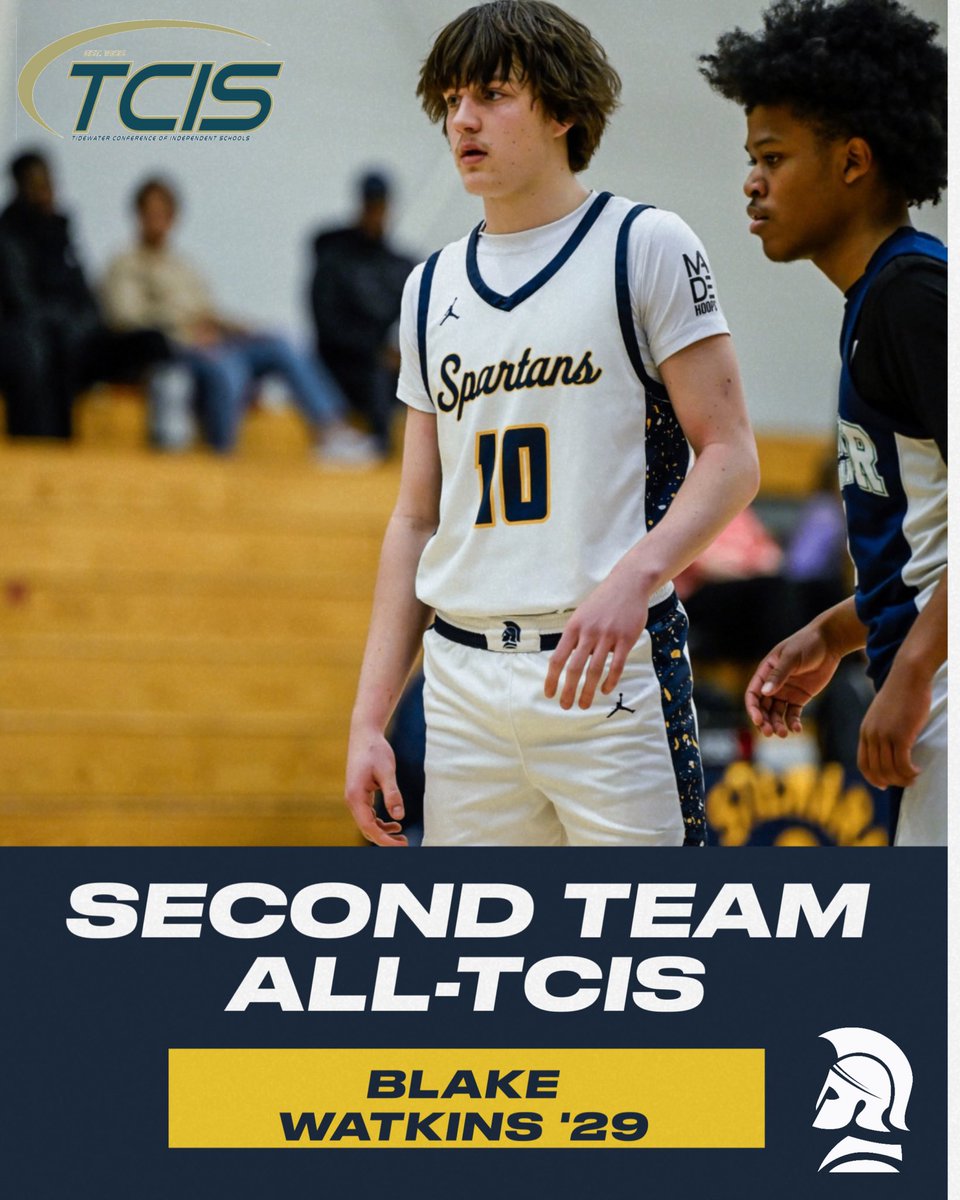 StewardSpartans's tweet photo. Congratulations to Blake Watkins ‘29 for being named 2nd Team All-TCIS in Boys Basketball! The Freshman is averaging 19.2 ppg, 4.5 rpg while shooting 37% from 3pt land!  #GoSpartans #804varsity  @henricosports https://t.co/XbAP2PM7H9
