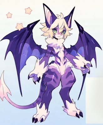 AmabelS5's tweet image. Embracing my inner night creature 🌌🖤

 #FurryVibes #DragonFursona #BatWings #PurpleAesthetic #FurryArt #FantasyCreature #FursonaLife #CuteAndSpooky"