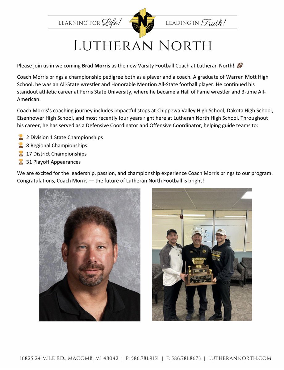 Lutheran North Football tweet media
