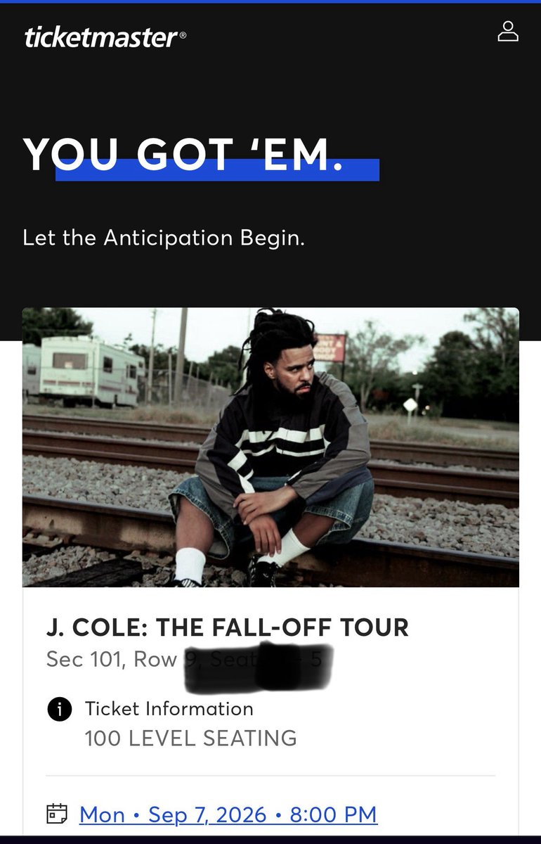 steezydee23's tweet photo. Getting civilly married to the LOML today and decided to get us a wedding present. Been attending @JColeNC concerts over the last 10 years with him, wouldn’t want it any other way 🤍#TheFallOff #coleword #youngSimba https://t.co/A3VeYD2fWw