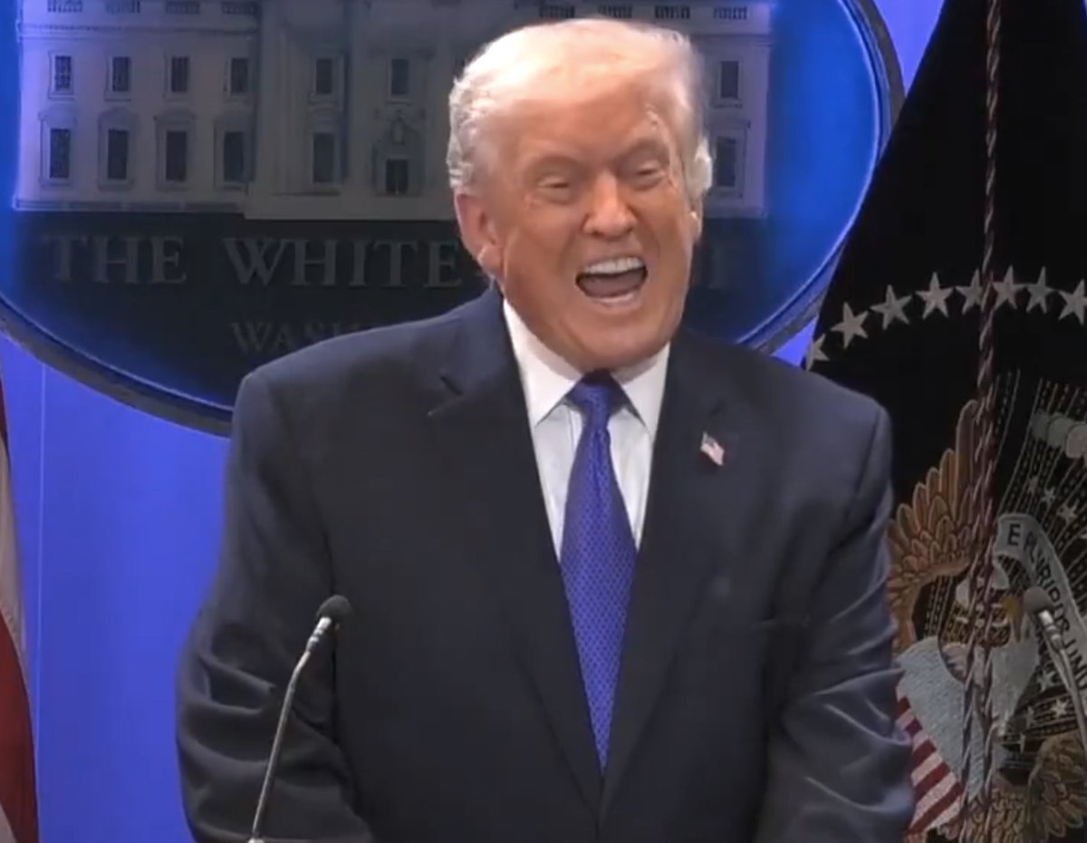 OccupyDemocrats's tweet image. BREAKING: Trump has a Stage 10 meltdown over the Supreme Court's tariff decision — slurs his way through a bizarre rant about loyalty, stopping wars, and pennies: "I want to be a good boy."

We are way past Dementia Don territory at this point...

"Foreign countries that have