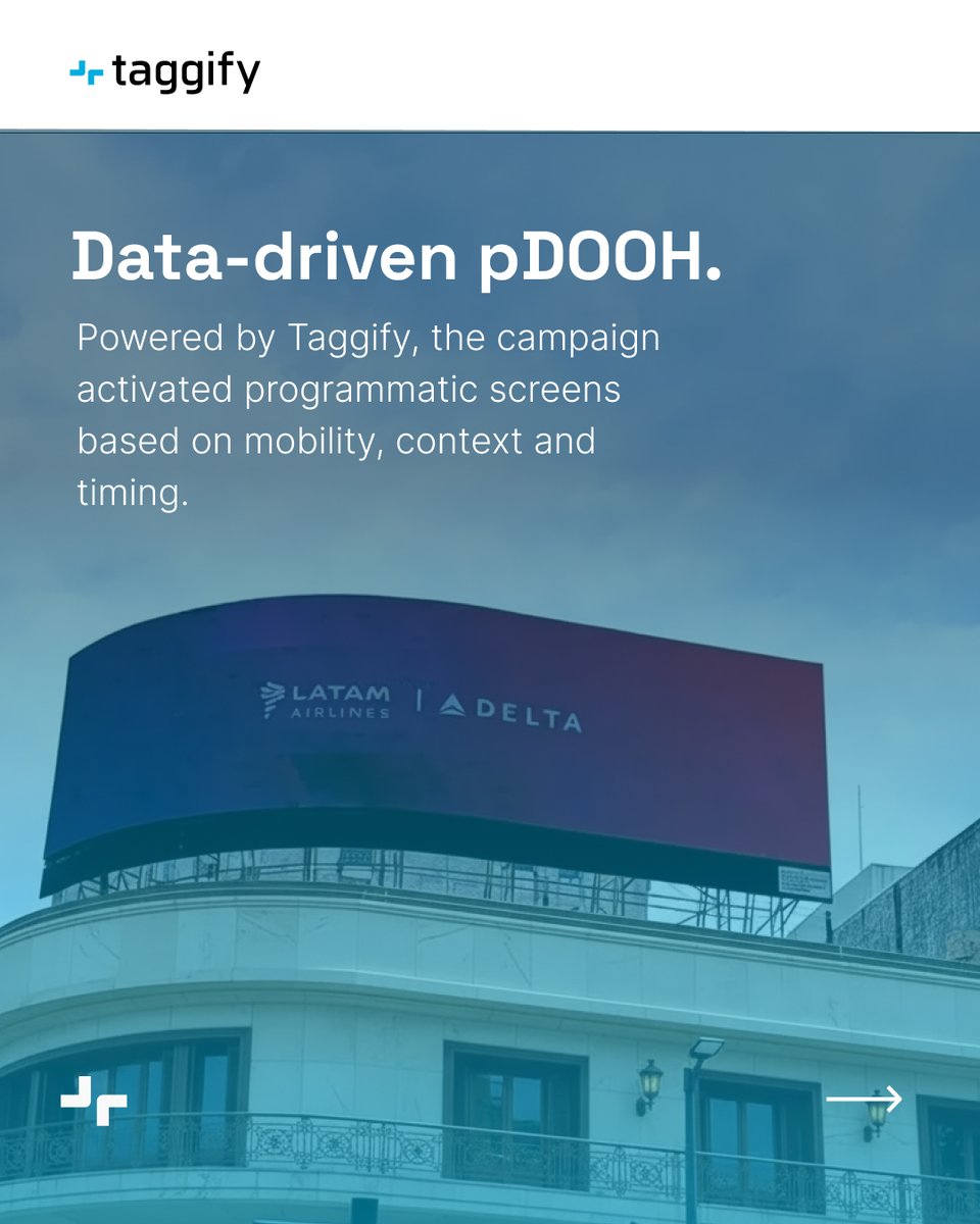 Taggify_'s tweet photo. @LATAMAirlines  activated programmatic DOOH with Taggify across Buenos Aires, promoting its U.S. routes through a smarter, data-driven approach. 🇺🇸 🇦🇷

Explore the full case on our website ⬇️
https://t.co/pQ3z2nHymA

#DigitalOOH #LATAMAirlines #Publicidadexterior https://t.co/2aLWT1UpwL