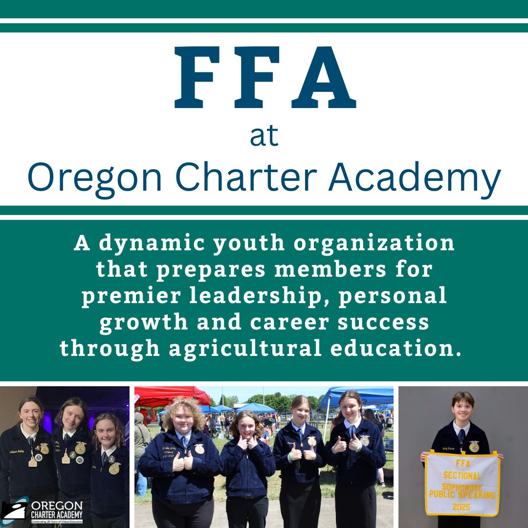 ASCEND CTE Club Spotlight: Future Farmers of America (FFA) 🚜

Enrollment for the 2026-2027 school year is now open! Visit oregoncharter.org/enroll to begin the process today.

#oregoncharteracademy #ORCA #onlineschool #virtuallearning #ASCEND #CTE #CTEMonth #FFA #agriculture