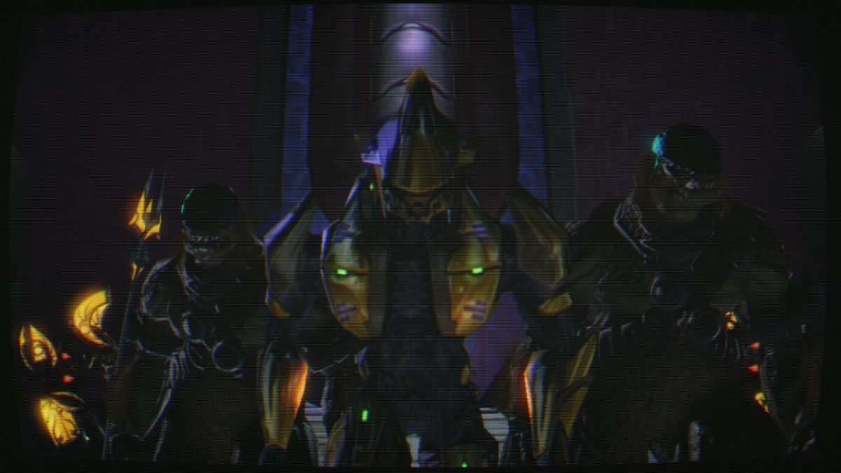 Halo 2 with retro style CRT scanlines.