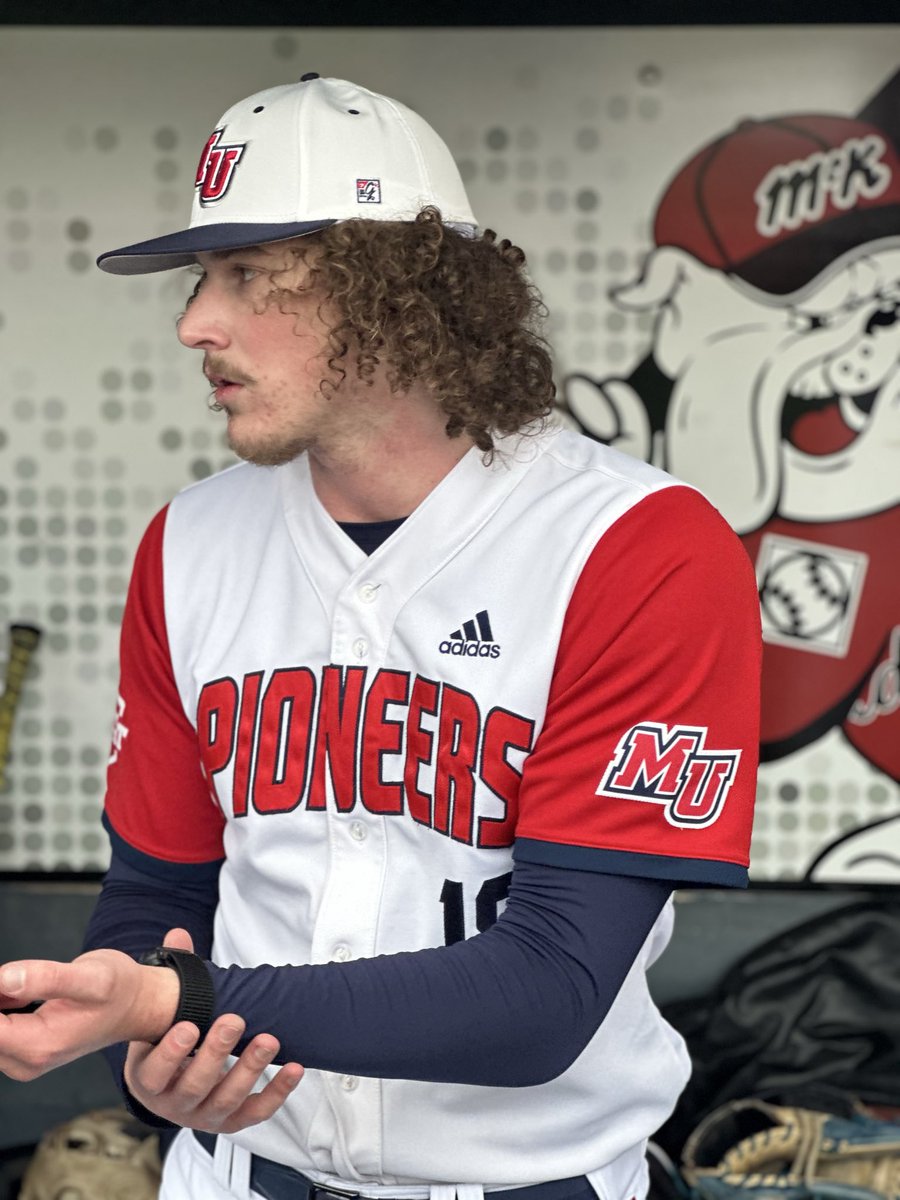 BaseballMaloneU's tweet photo. Game 2 is about set to get underway here as Sophomore Finn Schmitt toes the rubber as the Pioneers attempt to sweep the day! #newnumber #stillnohays #whenisthemasters https://t.co/gNzYxMrcFT