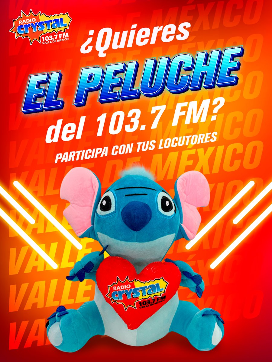 🎧💖 ¡En Radio Crystal Valle de México 103.7 FM andamos bien apapachadores!

Estamos regalando peluches 🧸✨
📻 Mantente al pendiente de la estación, porque nuestros locutores te dirán cómo ganar en cualquier momento 👀🔥

#RadioCrystalValledeMéxico #Peluches