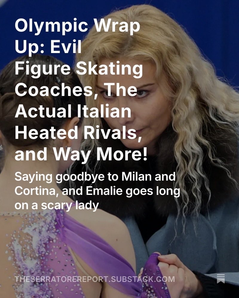 This week: what’s up with this scary lady? And, would you do a pairs skate routine with your ex? Read and subscribe to weigh in!