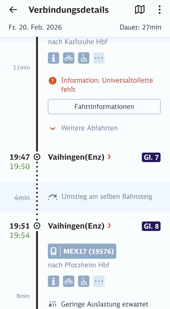 JoGoebel's tweet photo. Zug hat in #Stuttgart leicht Verspätung bei der Abfahrt, #Mühlacker und #Pforzheim werden wegen Bauarbeiten aktuell nicht angefahren, #MEX17 soll am anderen Gleis dafür warten.
Wir kommen an, steigen aus, der MEX17 fährt ab, gut 50 Leute stehen jetzt 25 Minuten in der Kälte @bwegtBW. Alle regen sich auf, ganz mieser Move vom Zugführer! #ÖPNV #SWEG