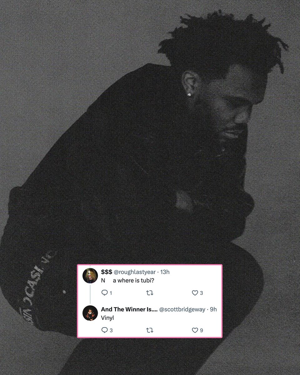 PigsAndPlans's tweet photo. When Baby Keem’s Ca$ino tracklist dropped, Che Ecru was listed on “Tubi,” but the track didn’t appear on DSPs. Today, when asked on X about “Tubi,” Keem’s producer Scott Bridgeway replied, “Vinyl,” and Sounwave later teased it in a clip of the record spinning.

📹 via @sounwave https://t.co/S3RFpG20Y4
