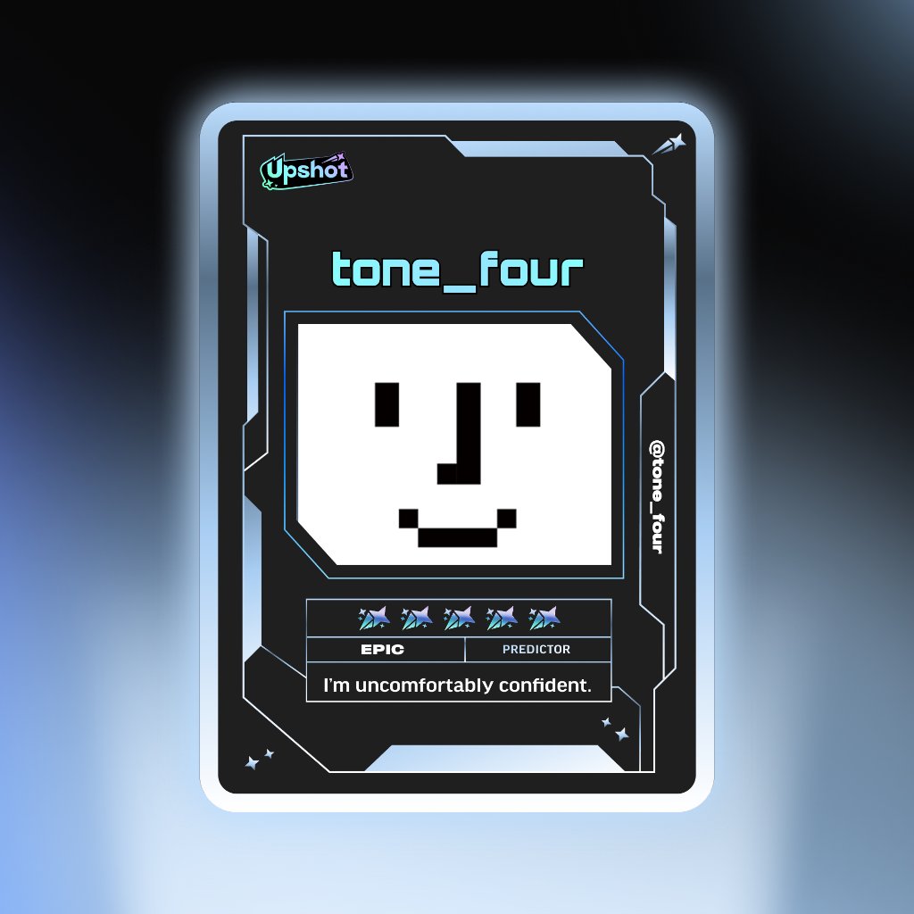 tone_four's tweet photo. Just ripped my Predictor Card!

Ready to claim instant cash prizes, free packs and more.

Welcome to Prediction Play on @upshot_cards

Your turn
https://t.co/TeStj9hAPm https://t.co/v2npttCJSp