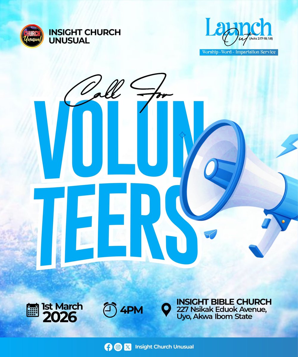 churchunusualng's tweet image. Join the movement🔥
We're building with purpose, serving with heart, and making room for you. Come ready, willing, and expectant to grow, give, and be part of something bigger

Click to register as a volunteer:
 forms.gle/9LBT787Rmx9zsa…

#LaunchOut 
#InsightChurchUnusual