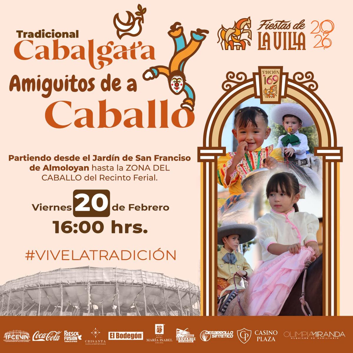 AdColima's tweet image. #EntérateAD | ❤️🐴 Acompáñanos en la Tradicional #Cabalgata 

#AmiguitosDeACaballo en esta #Edición169 de nuestras Fiestas de #LaVilla2026. Es el momento perfecto para que los más chicos de la casa disfruten y vivan nuestra #Cultura.

¡Prepara el sombrero y las botas! 🤠✨