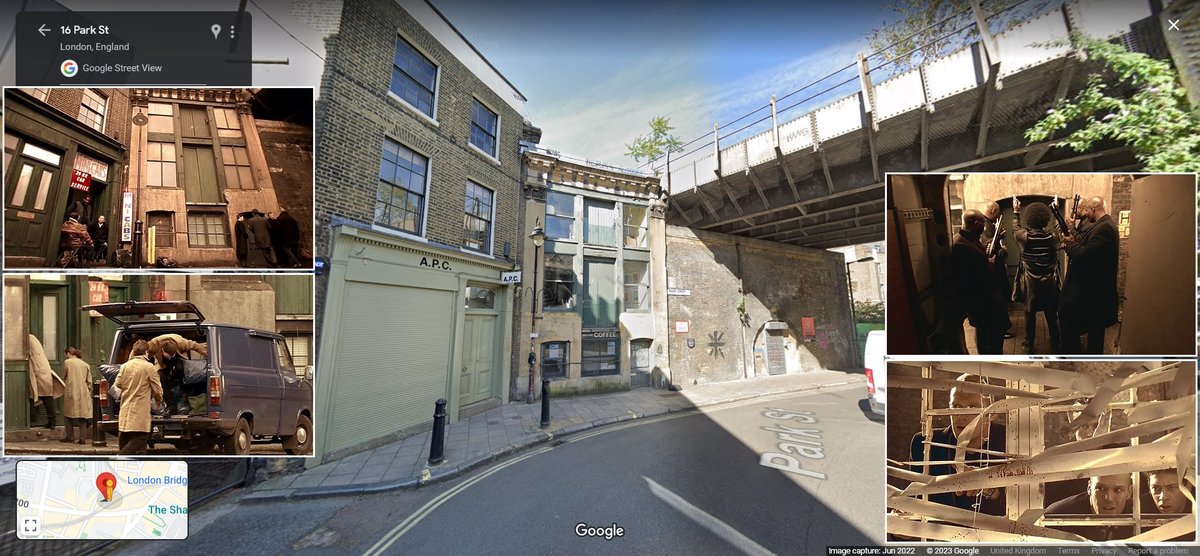 FilmPhonic's tweet image. London #FilmLocations: 15 Park St, SE1 9AB- The boys hatch their schemes, rob their neighbours, and instigate mayhem at their seedy railway bridge hideout in Borough South London in 1998's 'Lock, Stock and Two Smoking Barrels'.