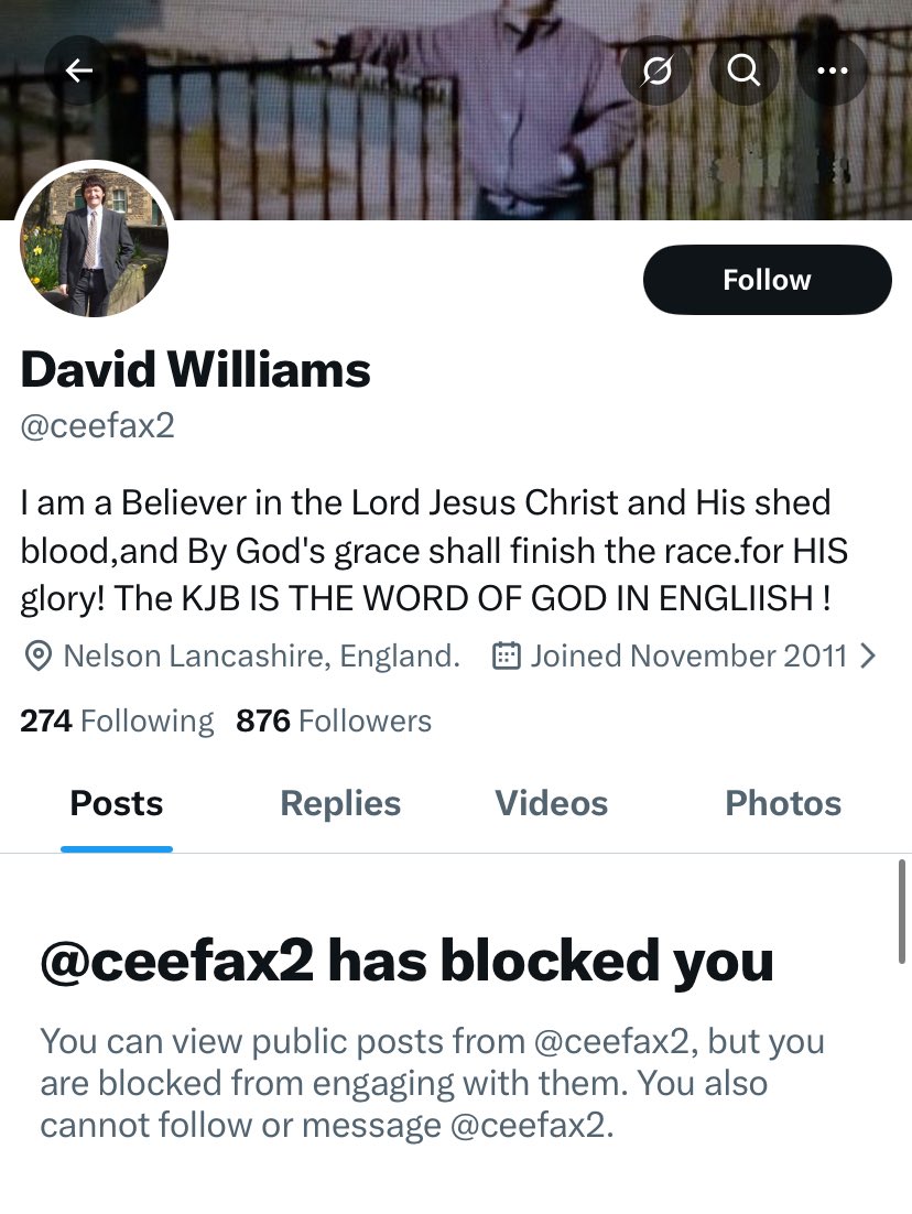 Dude quote tweets me 3 times and blocks me lol. <a href="/ceefax2/">David Williams</a>