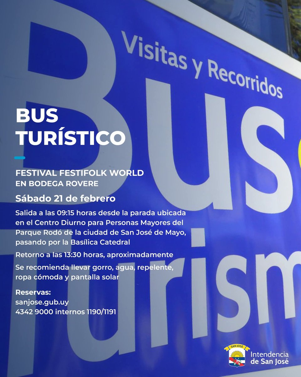 sanjose_turismo's tweet photo. Sábado 21/02,
#FESTIFOLK #WORLD
en #BodegaRovere con el servicio del
#BusTurístico de @sanjosegobierno,
apoyando la intervención artística
internacional con delegaciones de Ecuador 🇪🇨 Colombia 🇨🇴 Costa Rica 🇨🇷 Chile 🇨🇱 y Uruguay 🇺🇾
➕️ ℹ️ en: https://t.co/W9SCq5VDFf 🇺🇾✅️ https://t.co/FMI8LZMxQ5