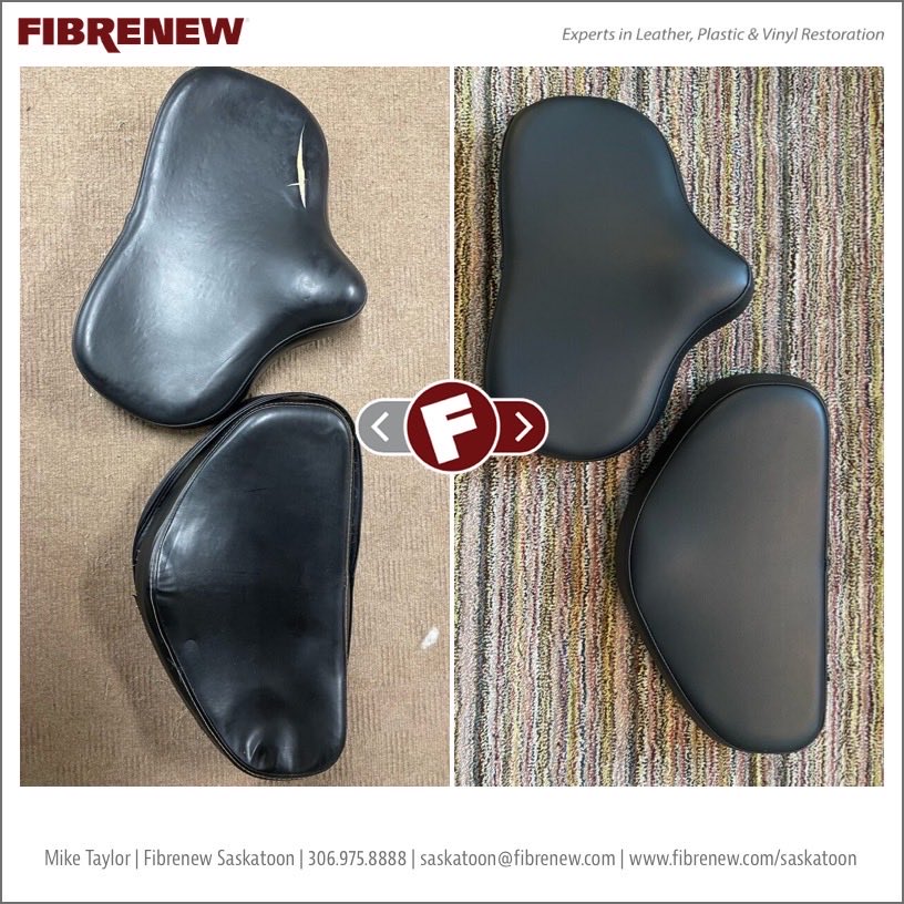 FibrenewSask's tweet photo. Fully reupholstered bicycle machine seats! #fibrenew #upholstery #bicycle #saskatoon #yxe https://t.co/yyLjDHJmN7