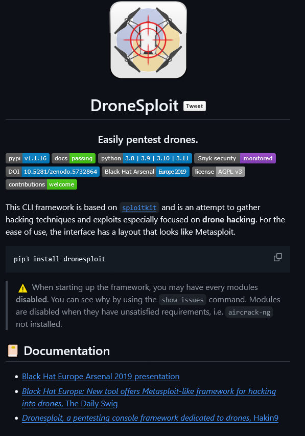 0x0SojalSec's tweet image. Drone penetration testing framework console. ✈️

- github.com/dronesploit/dr…

#infosec #cybersec #PenetrationTesting