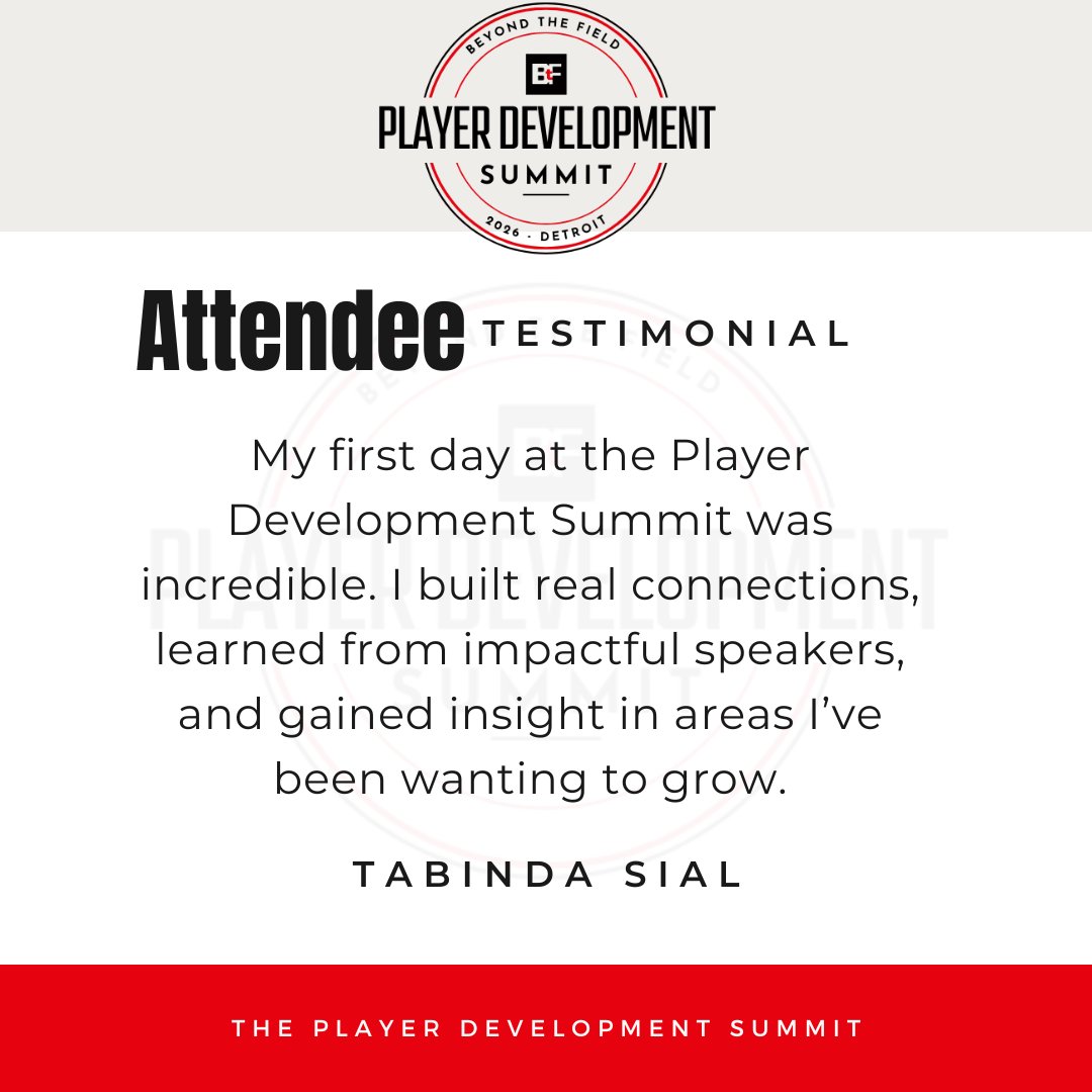 Beyond The Field - Player Development tweet media