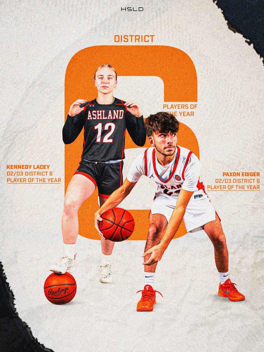 District 6 Dynamic Duo 🔥🏹 Congrats to Ashland’s Kennedy Lacey &amp; Paxon Ediger on continuing to stack up accolades as District players of the year! #GoArrows #HSLD