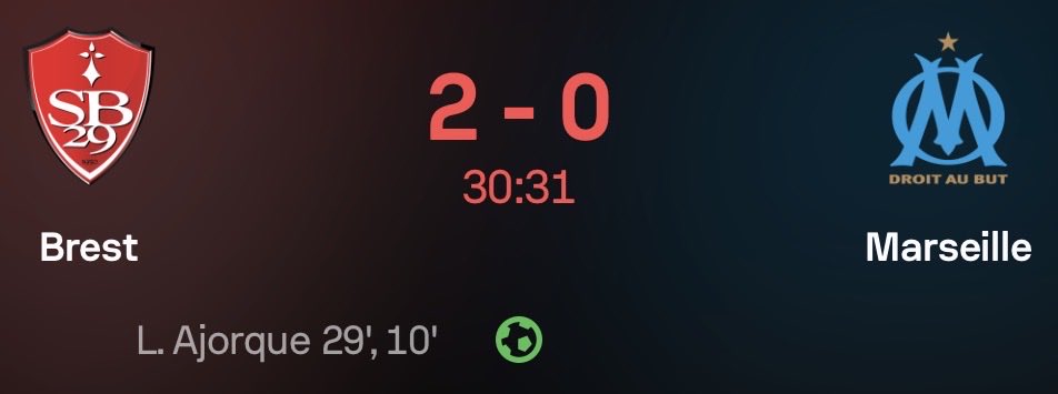 LES GARS ! LES MARSEILLAIS CE FONT ÉTEINDRE EN MONDOVISION 4K FULL HD PAR BREST 🤣🤣🫵🤣🤣
#SB29OM