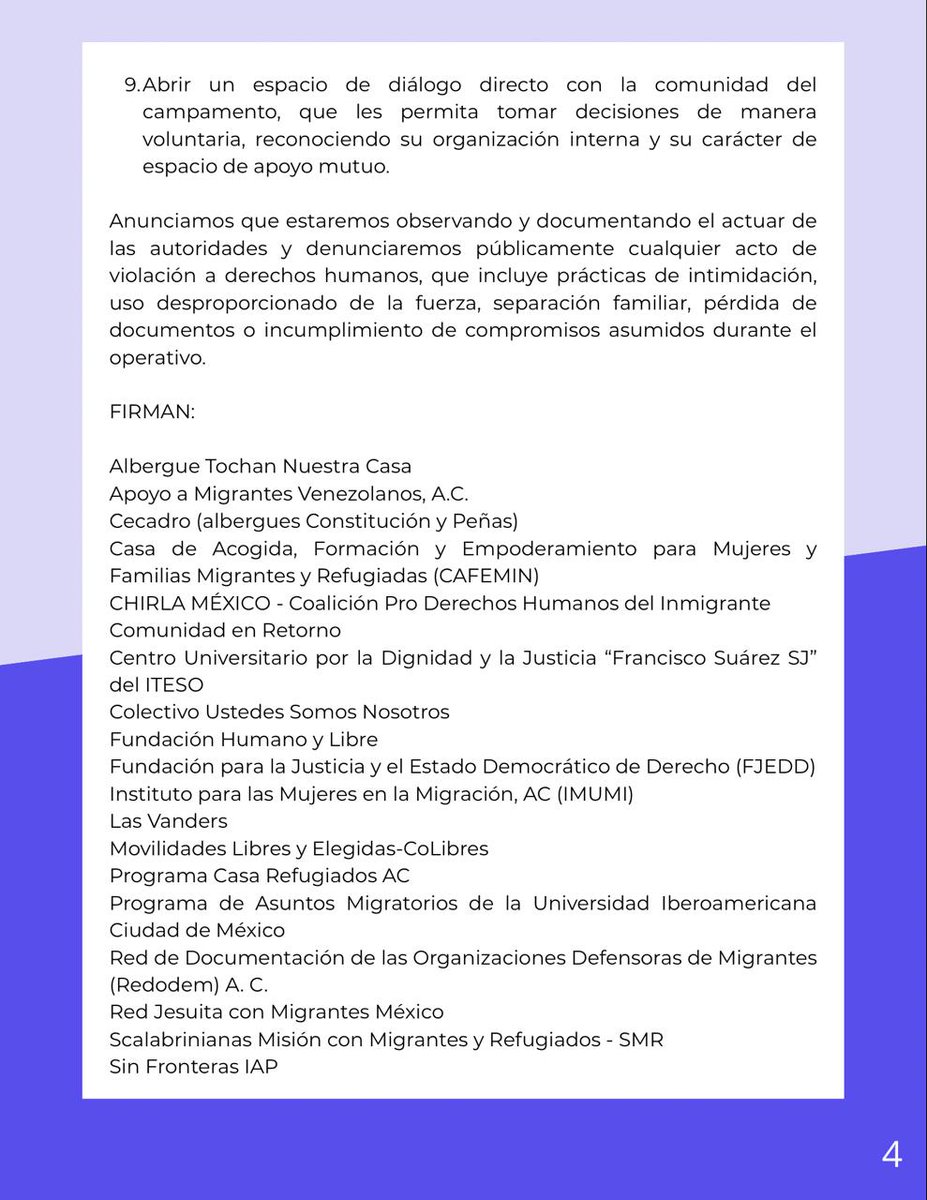 ⚠️ El <a href="/GobCDMX/">Gobierno de la Ciudad de México</a>, a través de #CGAMH y #SSC, desplegó un operativo para desalojar el Campamento de la Colonia Vallejo, #CDMX. Este espacio no es solo un asentamiento: es una comunidad de personas migrantes y refugiadas que enfrentan exclusión y falta de vivienda.