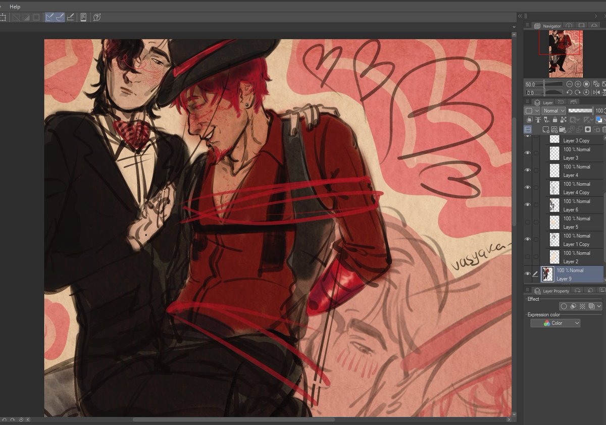 happy late valentine's day and vincent's birthday so have some wip art. yeah im always late why do you ask #VTSOM #blakeworth