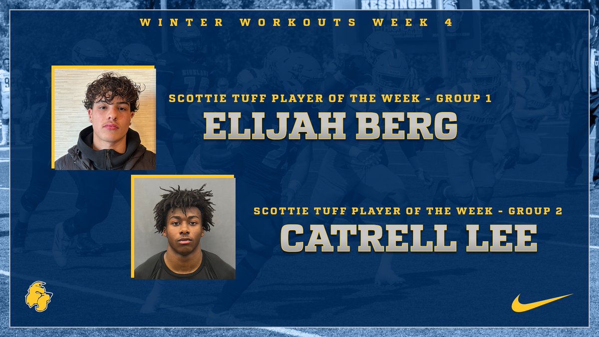 HCCscottieFB's tweet photo. Congrats to our Group 1 Scottie TUFF Player of the Week @ElijahBerg5 and our Group 2 Scottie TUFF Player of the Week @CLee__11 !!

#ScottieStandard 
#FAMILY 
#ChasingExcellence https://t.co/LFnXHDgwub