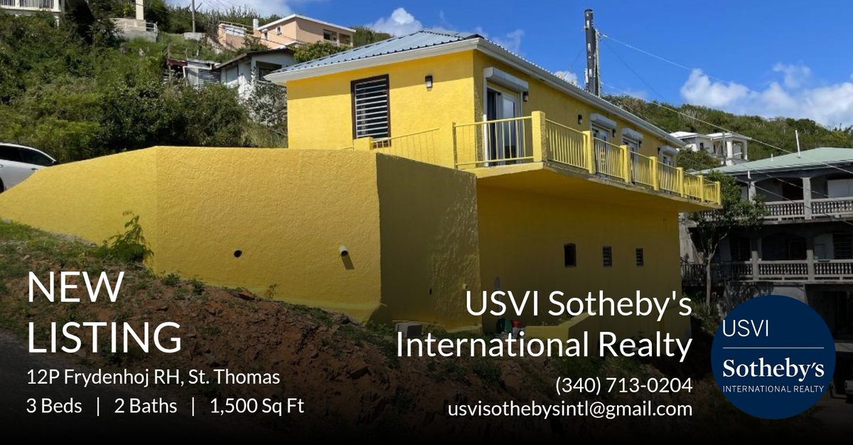 USVISIR1's tweet photo. 📍 New Listing 📍 Take a look at this fantastic new property that just hit the market located at 12p Frydenhoj Rh in St. Thomas. Reach out here or at 340-626-0886 for more information
#usvi #usvirginislands #realestate #luxu... https://t.co/evNY6SY2ej https://t.co/EcWAHC5AId
